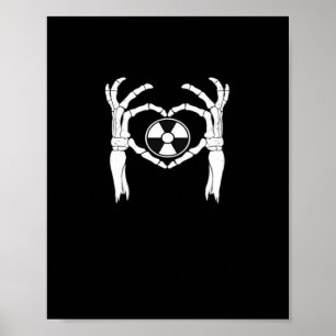 Radiology X-Ray Tech Hjärtformade Skeleton Händer  Poster
