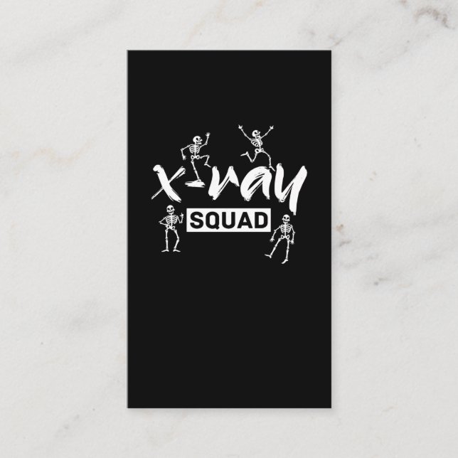 Radiology Xray Skeleton Squad Funny Radiolog Visitkort (Framsida)