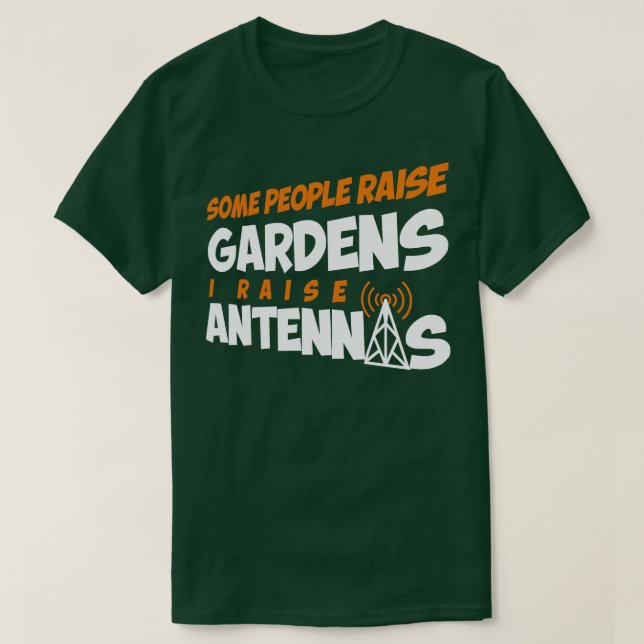 Radiooperatör justerar antennham-radiogåva (1) t shirt (Design framsida)