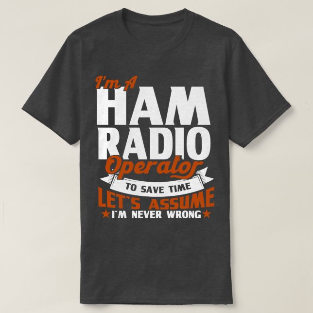 Radiooperatör justerar antennham-radiogåva t shirt (Design framsida)