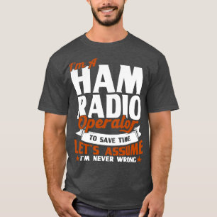 Radiooperatör justerar antennham-radiogåva t shirt