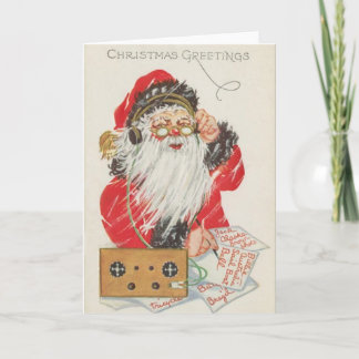 Radiosände den Santa julkortet Helgkort