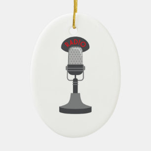 Radiosände mikrofonen julgransprydnad keramik