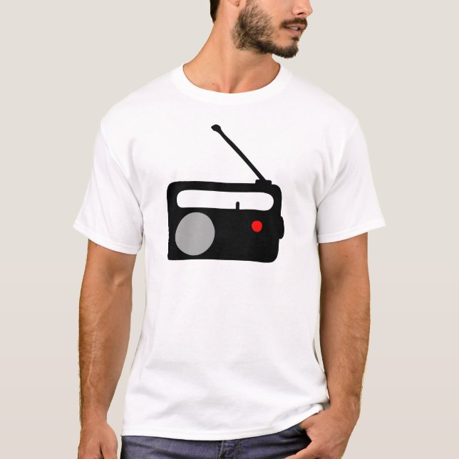 RADIOSÄNDE SVART SYMBOL FÖR TRANSISTOR TRÖJA (Framsida)