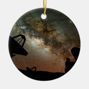 Radiosände teleskop och Milky långt Julgransprydnad Keramik