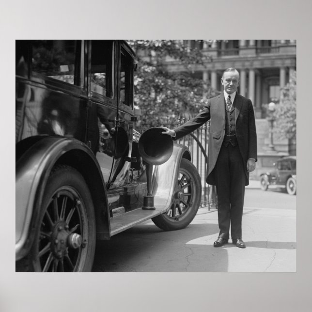 Radioutrustad antikisk bil, 1920-talet poster (Framsidan)