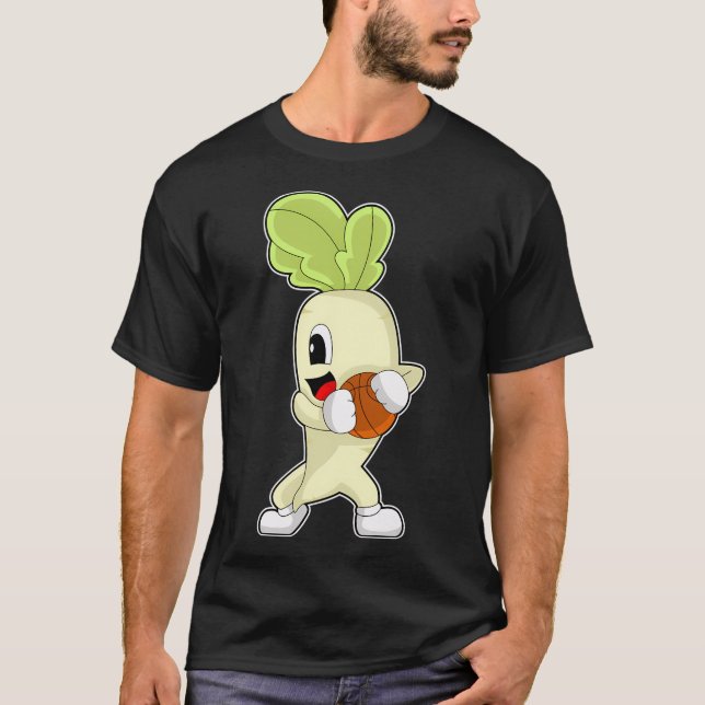 Radish Basketball Player Basketball T Shirt (Framsida)