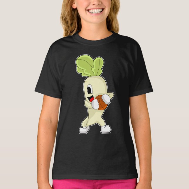 Radish Basketball-spelare Basketball T Shirt (Framsida)