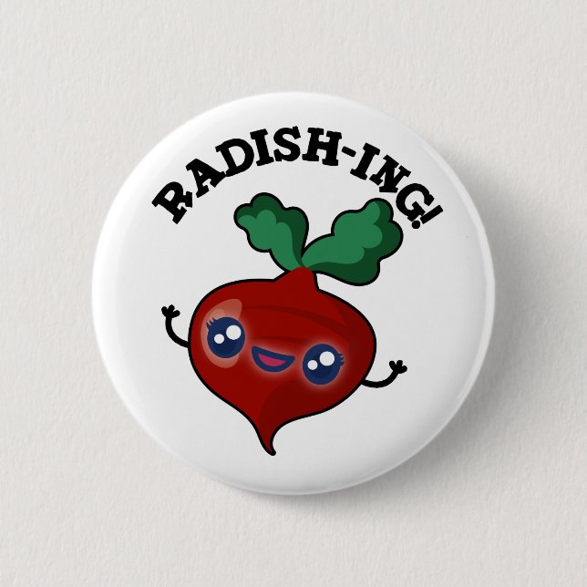 Radish-ing Funny Veggie Radish Pun Knapp (Framsida)