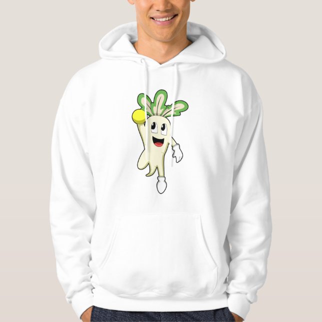 Radish vid Handball-spelare med handboll Hoodie (Framsida)