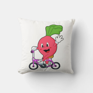 Radish with Bicycle Kudde