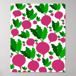 Rädistisk vegetabilisk mönster poster