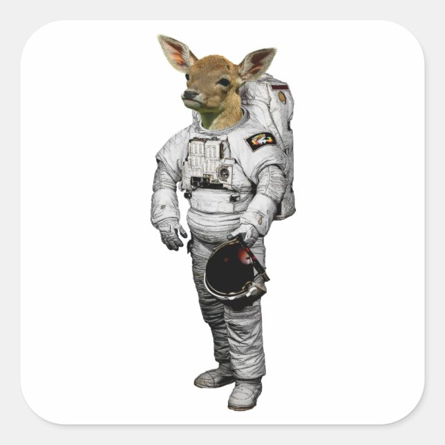 Rådjur Astronaut Klistermärke (Framsida)