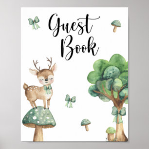 Rådjur Baby Shower - gästbok Poster