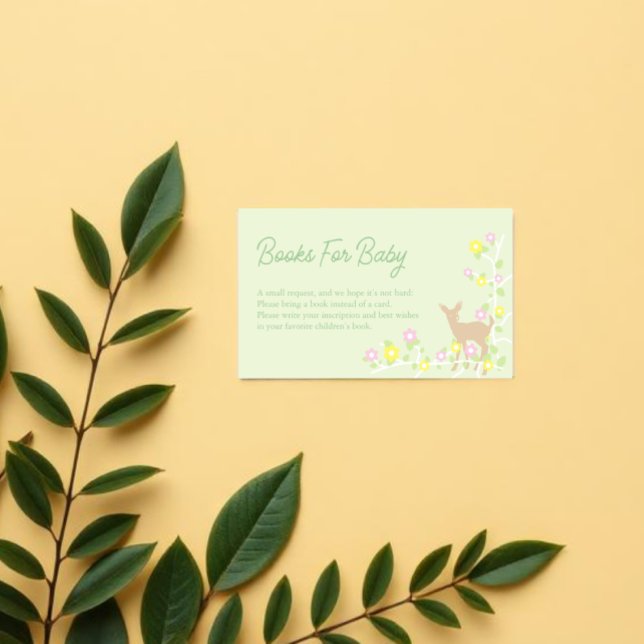 Rådjur Blommig Flickbaby Babyshowerböcker För Bebi Tilläggskort (Skapare uppladdad)