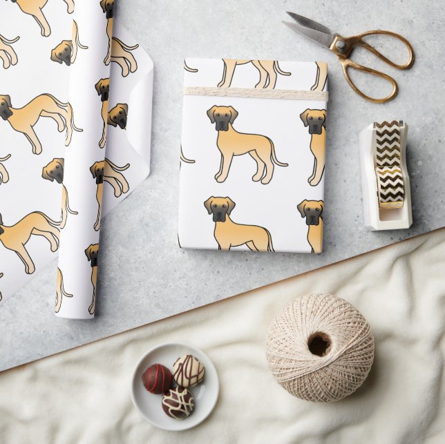 Rådjur Grand danois Söt Tecknad Hund Mönster Presentpapper (Hantverk)