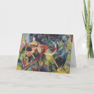 Rådjur i en blomsterträdgård av Franz Marc, Vintag Kort