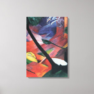 Rådjur i skogen II av Franz Marc; Reh im Walde Canvastryck