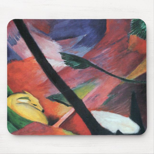 Rådjur i skogen II av Franz Marc; Reh im Walde Musmatta (Framsidan)