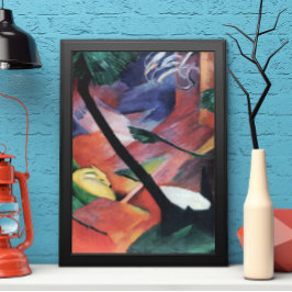 Rådjur i skogen II av Franz Marc; Reh im Walde Poster