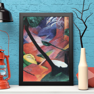 Rådjur i skogen II av Franz Marc; Reh im Walde Poster