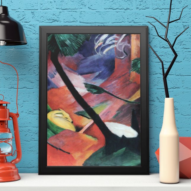 Rådjur i skogen II av Franz Marc; Reh im Walde Poster (Skapare uppladdad)