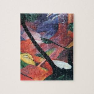 Rådjur i skogen II av Franz Marc; Reh im Walde Pussel