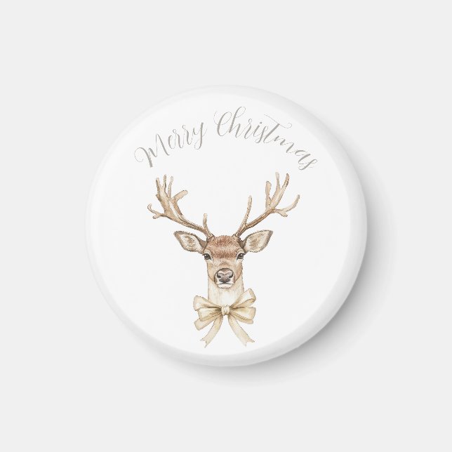 Rådjur med guldbåge jul  magnet (Framsidan)