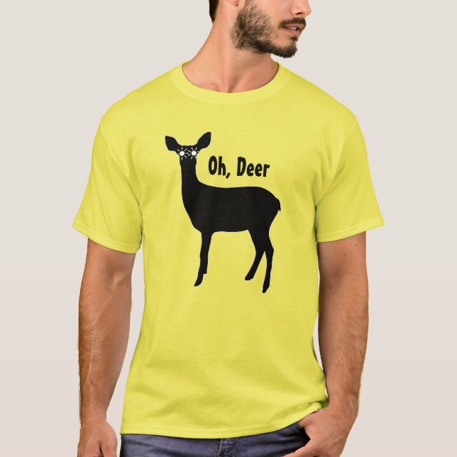 Rådjur med strålkastare -  t shirt (Framsida)