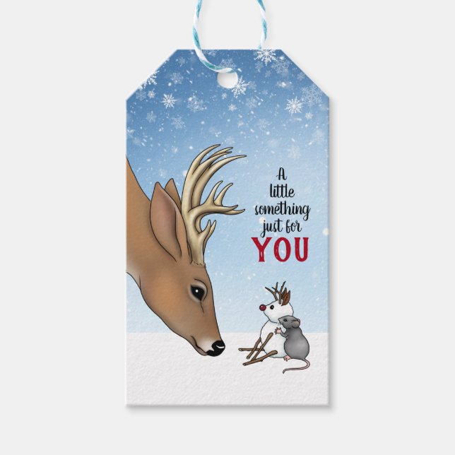 Rådjur & Mus Handgjorda Högtid Jul  Presentetikett (Framsidan)