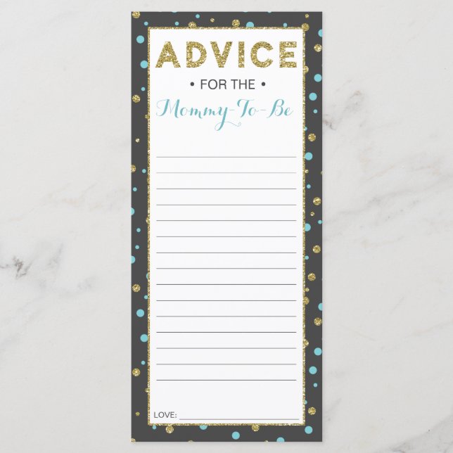 Rådkort för blivande mamma, Baby Shower, 25-pack (Framsida)