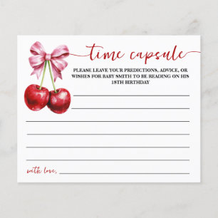 Rådkort för Cherry Time Capsule Baby Shower Flygblad