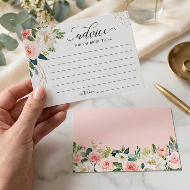 Rådkort Modern Blush Rosa Blommig Vykort (Skapare uppladdad)