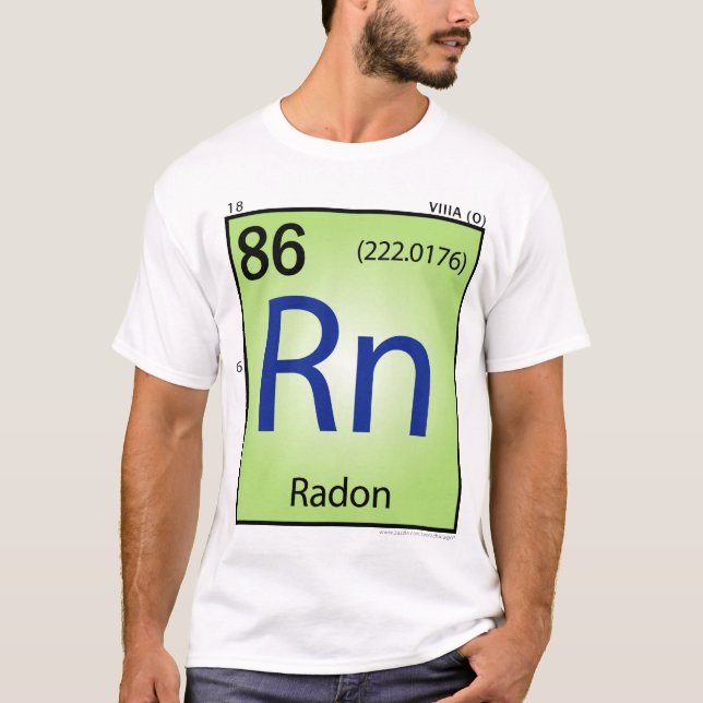 Radon (Rn)inslagT-tröja - bekläda endast T-shirt (Framsida)
