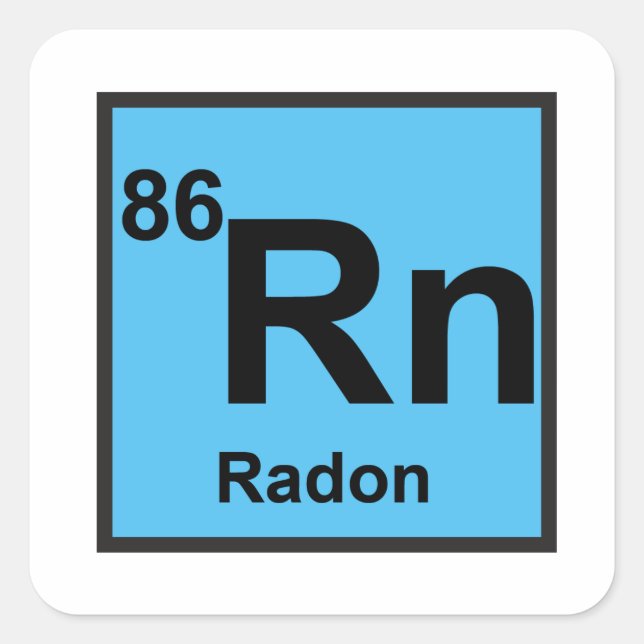 Radon Sticker Fyrkantigt Klistermärke (Framsida)