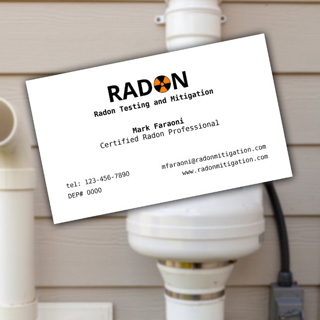 Radon Testing and Mintigation Company Visitkort (Skapare uppladdad)