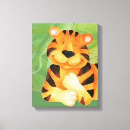 Radradutskrift för cute lycklig-tiger canvastryck