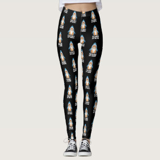 Räds Inte Av Någon Rolig Katt i Hajkostym Humor Leggings