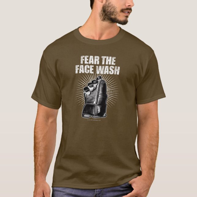 Rädsla Ansikte Tvättar (Hockey) Tee Shirt (Framsida)