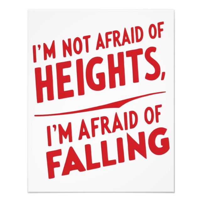 Rädsla för att falla: en typografisk design fototryck (Framsidan)