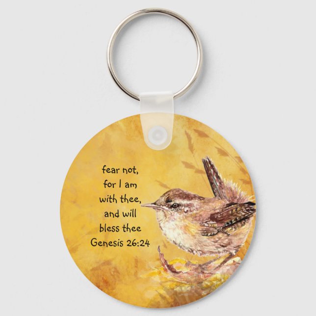 Rädsla för att inte uppmuntra vattenfärgsfåglar nyckelring (Framsida)