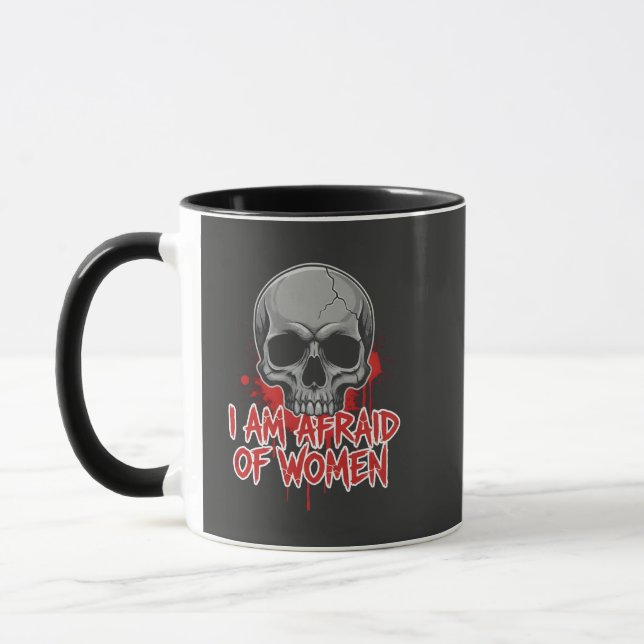 Rädsla för Kvinnor T-Shirt Design Mugg (Vänster)