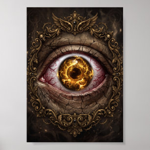 Rädsla för ögon Gothic Horror Öga Mörk Halloween Poster