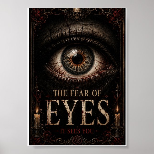 Rädsla för ögon gotisk Halloween Poster (Framsidan)