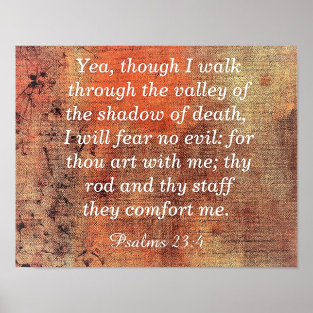 Rädsla för ondska - Psalms 23:4 - Art print Poster (Framsidan)