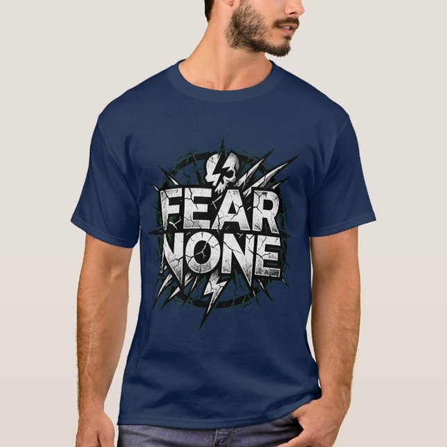 Rädsla Ingen Modig Attityd Logotypskjorta T Shirt (Framsida)