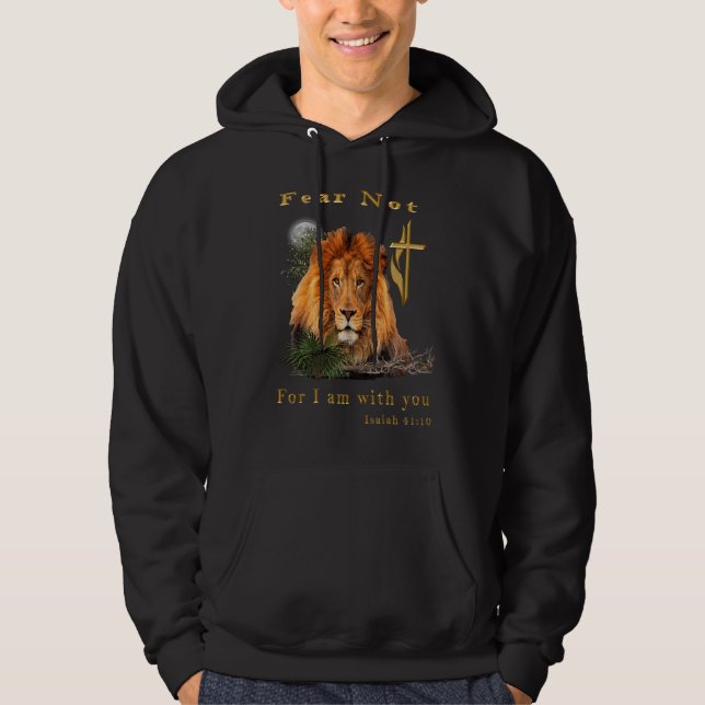 Rädsla inte för att jag är med dig hoodie (Framsida)