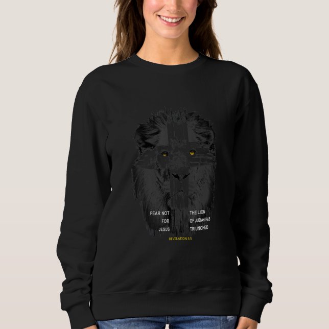 Rädsla inte för Jesus Judahs Lejon har triumferats T Shirt (Framsida)