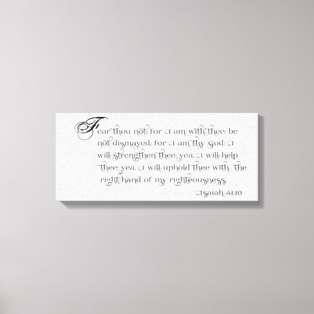 Rädsla inte - Isaiah 41:10 Typografarbetsyta Canvastryck (Framsida)
