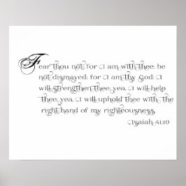 Rädsla inte - Isaiah 41:10 Typografi poster